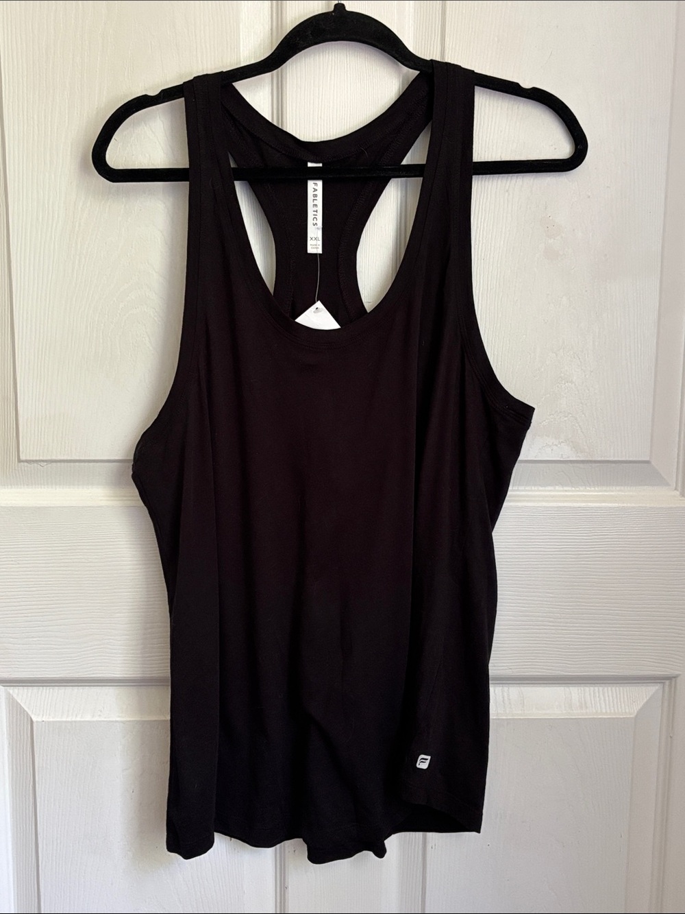 NEW FABLETICS Black Racerback Tank Top Size XXL Cotton Viscose blend athletic